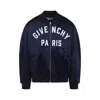 Givenchy Deep Navy Satin-finish Bomber Jacket In Blue