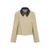 Givenchy Womens Cropped Leather-collar Cotton And Wool-blend Peacoat Beige In Brown