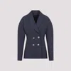Givenchy Denim Double-breasted Blazer In Denim Blue