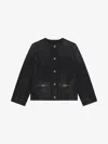 Givenchy Collarless Button-front Denim Jacket In Black