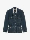 Givenchy Jacket In Denim With Crystals And Pearls In Medium Blue