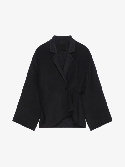 Givenchy Jacket In Double Face Wool And Cashmere In Black/grey