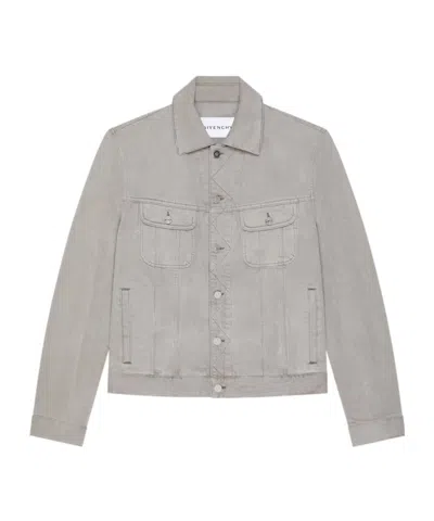Givenchy Jacket In Grey Denim With Crease Effect In Multi