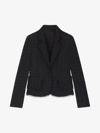 Givenchy Waistcoate En Tweed Pied De Poule In Black