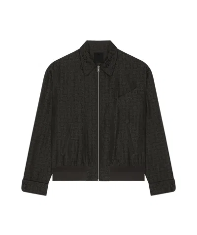Givenchy Jacket In Monogram 72 Jacquard In Dark Gray