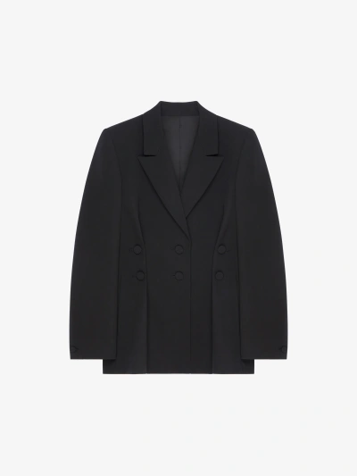 Givenchy Jacket In Tricotine Wool In Black