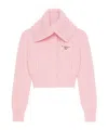 Givenchy Ribbed Oversized Collar Cardigan In Pink