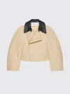 Givenchy Leather-collar Cropped Jacket In Brown
