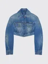 Givenchy Crop Open Back Denim Jacket In Blue