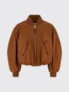 Givenchy Cropped Cocoon Bomber In Nappa Leather In Brown