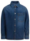 Givenchy Men Overshirt Denim Shirt In Blue