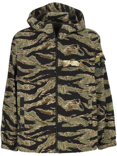 Givenchy Multicolour Hooded Zip Jacket In Black