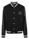 Givenchy Black Jacket With 4g Motif On Front In Wool And Tech Fabric Blend Man