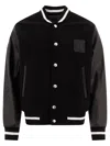 Givenchy Black Jacket With 4g Motif On Front In Wool And Tech Fabric Blend Man