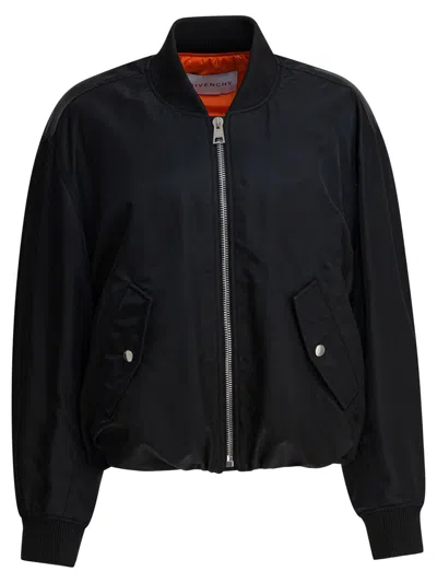 Givenchy Cropped Bomber Jacket In Black