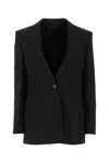 Givenchy Structured Wool Blend Blazer With Padded Shoulders In Black