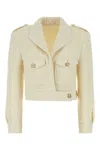 Givenchy Single-breasted Cropped Blazer In Neutral