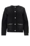 Givenchy Collarless Button-front Denim Jacket In Black