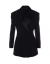 Givenchy Double-breasted Silk-blend Satin-trimmed Wool-twill Blazer In Black