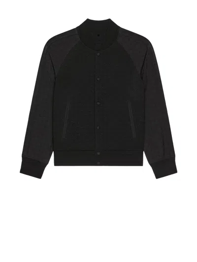 Givenchy Mens Black Monogram-jacquard Classic-fit Wool-blend Varsity Jacket