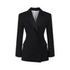 Givenchy Womens Black Peak-lapel Double-breasted Wool Blazer In Black