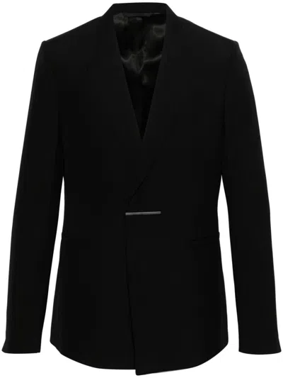 Givenchy Slim Fit Single-breasted Knit Jacket In Black