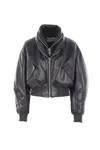 Givenchy Black Leather Bomber Jacket In Black
