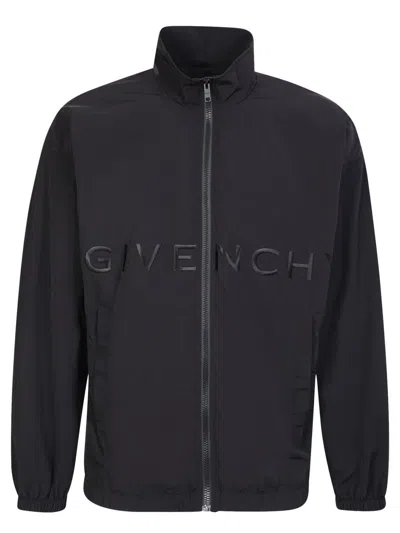 Givenchy Logo Windbreaker Jacket In Black