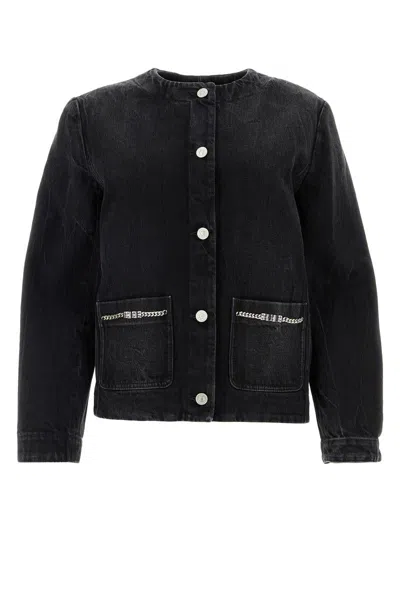 Givenchy Jacket In Denim With Chains Detail In Black
