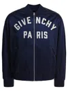 Givenchy Deep Navy Satin-finish Bomber Jacket In Blue
