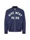 Givenchy Deep Navy Satin-finish Bomber Jacket In Blue