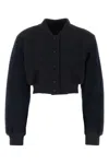 Givenchy Boucle-sleeves Crop Varsity Jacket In Grey