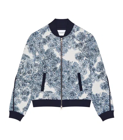 Givenchy Jacquard Bomber Jacket In Blue