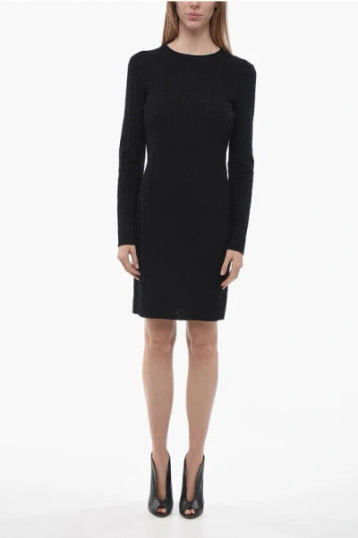 Givenchy Jacquard Fabric Midi Dress With Monogram Motif In Black