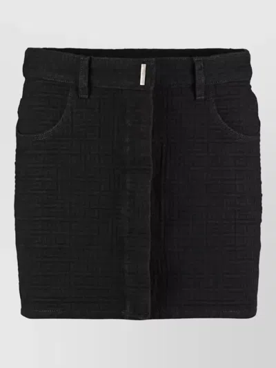 Givenchy Jacquard Fitted Skirt In Black
