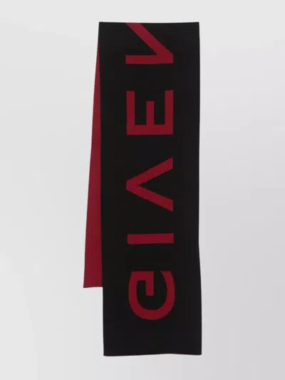 Givenchy Jacquard Reversible Rectangular Scarf In Black