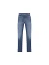 Givenchy Blue Five-pocket Jeans With Logo Patch On The Back In Denim Man In Blue