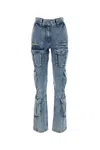 Givenchy Flared Leg Cargo Denim Trousers In Blue