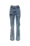 Givenchy Flared Leg Cargo Denim Trousers In Blue