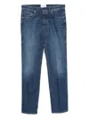Givenchy Straight-leg Denim Jeans With Faded Blue Wash And Embroidered Branding In Blue