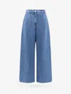 Givenchy High Waist Wide-leg Denim Trousers With Front Pleats In Blue