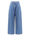 Givenchy High Waist Wide-leg Denim Trousers With Front Pleats In Blue