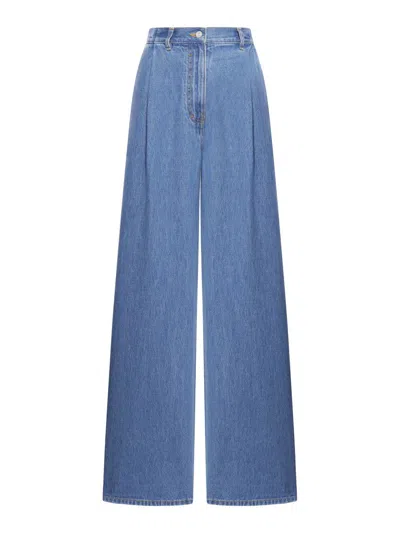 Givenchy Womens Deep Blue Relaxed-fit Wide-leg Mid-rise Denim Trousers