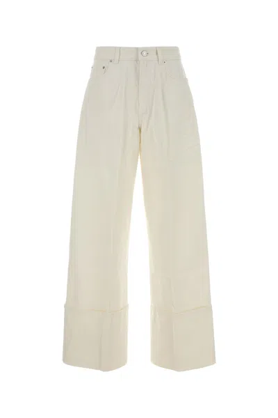 Givenchy White Denim Wide-leg Jeans In Gray