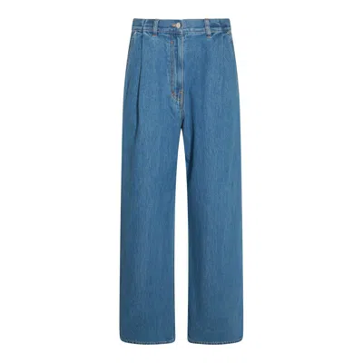 Givenchy Womens Deep Blue Relaxed-fit Wide-leg Mid-rise Denim Trousers