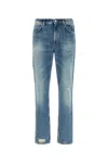 Givenchy Washed Denim Tapered Leg Jeans With Contrast Stitching In Oceanblue