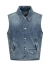 Givenchy Denim Vest In Blue