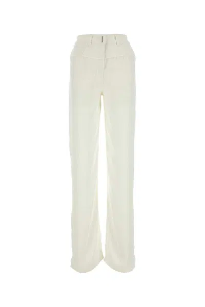 Givenchy Stone Grey Melange Denim Oversized Jeans In White