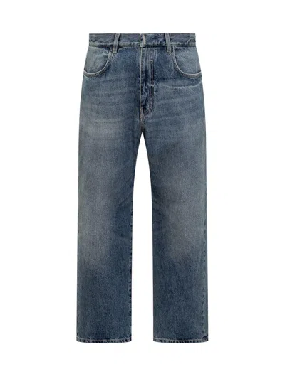 Givenchy Logo Plaque Straight-leg Jeans In Blue