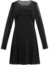 Givenchy Draped Dress In Jersey And Shiny Monogram 72 Tulle In Black